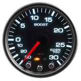 Autometer Spek-Pro Gauge Vac/Boost 2 1/16in 30Inhg-30psi Stepper Motor Peak & Warn Black/Smoke/Black - P30252
