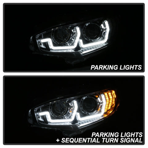 Spyder 16-18 Honda Civic 4Dr w/LED Seq Turn Sig Lights Proj Headlight - Chrome - PRO-YD-HC16-SEQ-C - 5086082