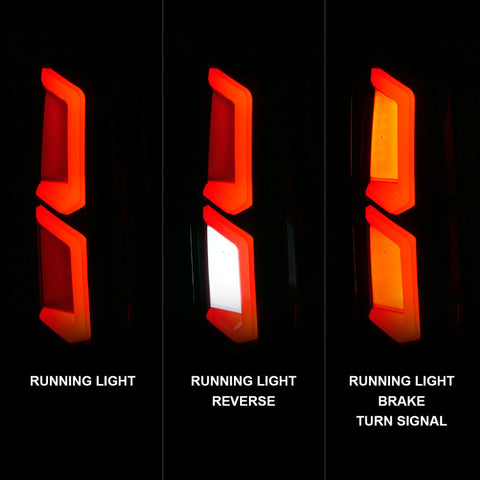 ANZO 2015-2020 Chevrolet Tahoe LED Tail Lights w/ Light Bar Black Housing Clear Lens - 311374