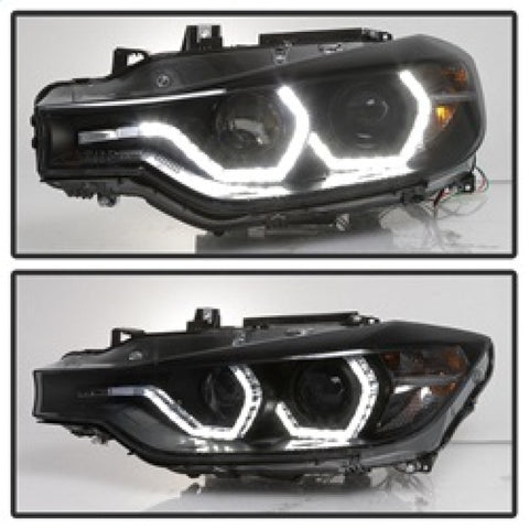 Spyder 12-14 BMW F30 3 Series 4DR Projector Headlights - LED DRL - Blk Smoke PRO-YD-BMWF3012-DRL-BSM - 5085047
