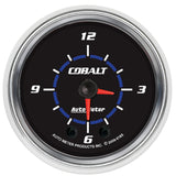 Autometer Cobalt 2-1/16in 12 Hour Analog Clock - 6185