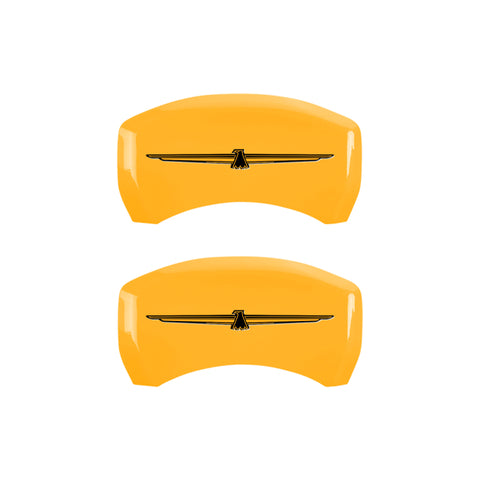 MGP 4 Caliper Covers Eng Fr No Bolts/TBird Rr No Bolts/TBird Yel Finish Blk Char 05 Ford Thunderbird - 10086STDBYL