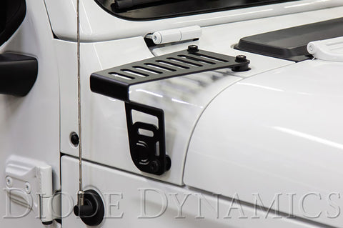 Diode Dynamics 18-21 Jeep JL Wrangler/Gladiator SS3 Cowl LED Bracket Kit - Yellow Sport - DD6555