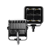 Go Rhino Xplor Blackout Series Cube LED Spot Light Kit (Surface/Threaded Stud Mnt) 2x2 - Blk (Pair) - 750200321SCS