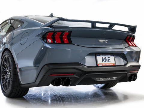 AWE 2024 Ford Mustang GT Fastback S650 RWD Track Edition Cat-Back Exhaust w/ Quad Diamond Black Tips - 3020-43650