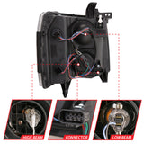 ANZO 07-13 Chevrolet Silverado 1500 Plank Style Projector Headlights Black w/ Amber - 111410
