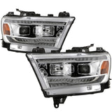 Spyder Dodge Ram 19-20 Halogen Model Projector Headlights Chrome PRO-YD-DR19HALSI-SEQ-C - 5087409