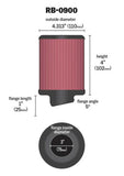 K&N Universal Rubber Filter 3 inch 5 Degree FLG 4 1/2 inch OD 4 inch Height - RB-0900