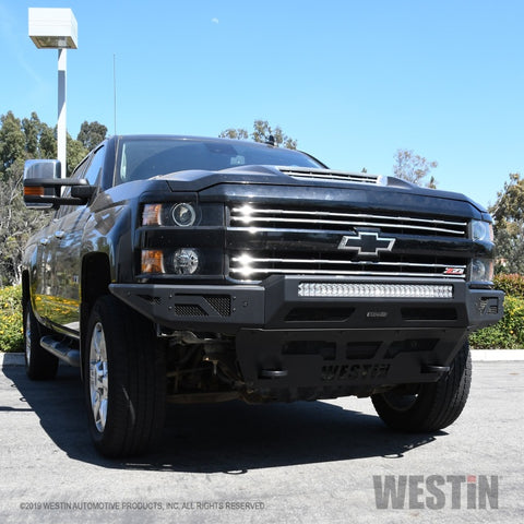 Westin 15-19 Chevrolet Silverado 2500/3500 Pro-Mod Front Bumper - Textured Black - 58-41165