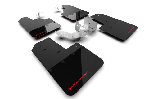 Rally Armor 21-25 Ford Bronco (Plstc Bmpr - NO Rptr/Sprt - NO RR/RB) Blk Mud Flap w/Red Logo - MF85-NO-PL-RD