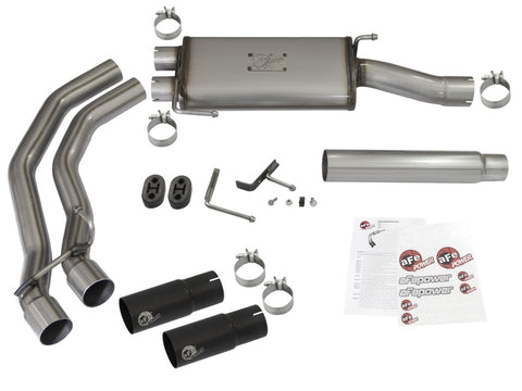 aFe Rebel Exhausts Cat-Back SS Ford F-150 04-08 V8 4.6/5.4L w/ Black Tips - 49-43079-B