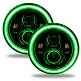 Oracle Jeep Wrangler JL/Gladiator JT 7in. High Powered LED Headlights (Pair) - Green - 5769J-004
