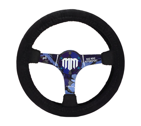 NRG Steering Wheel Cover - Black Stretch Micro Fiber w/ NRG Tag - SWC-001BK