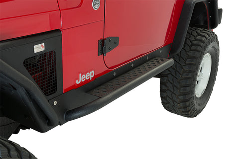 Fishbone Offroad 97-06 Jeep Wrangler TJ Steel Rock Slider - Black Textured Powdercoat - FB23028