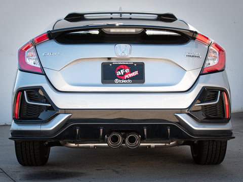 aFe Takeda 3in 304 SS Cat-Back Exhaust System w/CF Tips 17-20 Honda Civic Sport L4-1.5L (t) - 49-36624-C