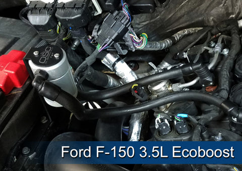 J&amp;L 2011-2024 Ford F-150 2.7L/3.5L/5.0L Passenger Side Oil Separator 3.0 - Clear Anodized - 3016P-C