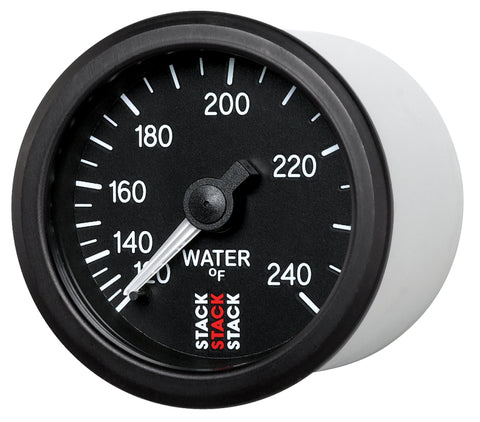 Autometer Stack 52mm 120-240 Deg F 1/2in Npt (M) Mechanical Water Temp Gauge - Black - ST3108