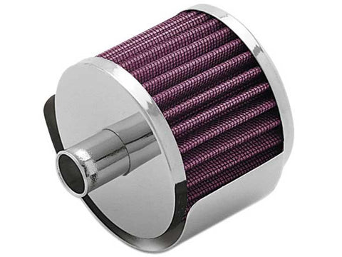 K&N Clamp On Rubber Base Crankcase Vent Filter 0.375in Flange ID x 2in OD x 1.5in Height - 62-1320