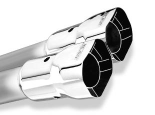 Borla 2.5in Inlet 4.5in Round Rolled Angle Cut Phantom X 7.75in Long Embossed Universal Exhaust Tips - 20247