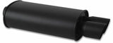 Vibrant StreetPower FLAT BLACK Oval Muffler with Dual 3in Outlets - 2.5in inlet I.D. - 1148