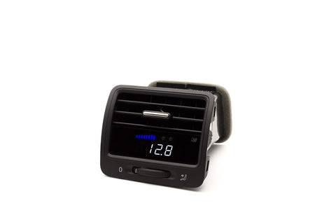 P3 Analog Gauge - VW Mk5 (2005-2009) Right Hand Drive, Blue bars / White digits, Pre-installed in OEM Vent