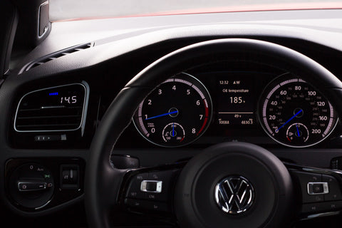 P3 Analog Gauge - VW Mk7 (2014-2019) Right Hand Drive, Blue bars / White digits