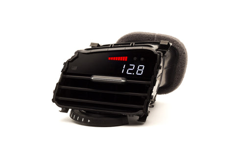 P3 Analog Gauge - VW Mk7 (2014-2019) Left Hand Drive, Red bars / White digits, Pre-installed in OEM Vent