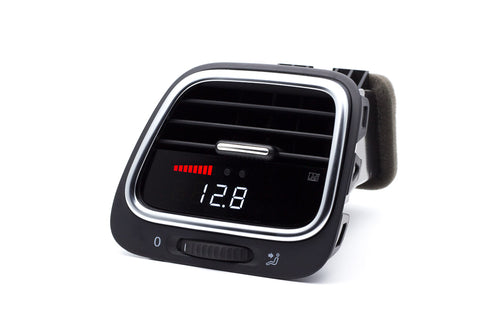 P3 Analog Gauge - VW EOS/Scirocco (2009-2018) Left Hand Drive, Red bars / White digits, Pre-installed in OEM Vent(SILVER TRIM)
