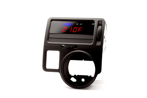 P3 V2 OBD2 Multi-Gauge - VW Mk4 (1997-2004) Left hand drive, GTI/R32/TDI, Blue bars / Red digits, Pre-installed in OEM Vent